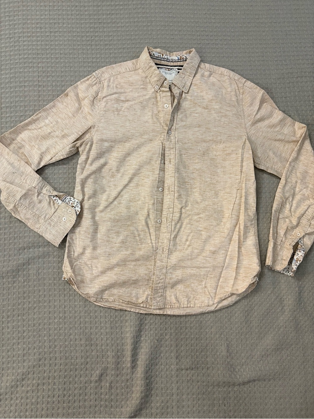 Denim & Flower Men's Light Beige Button-Down Shirt